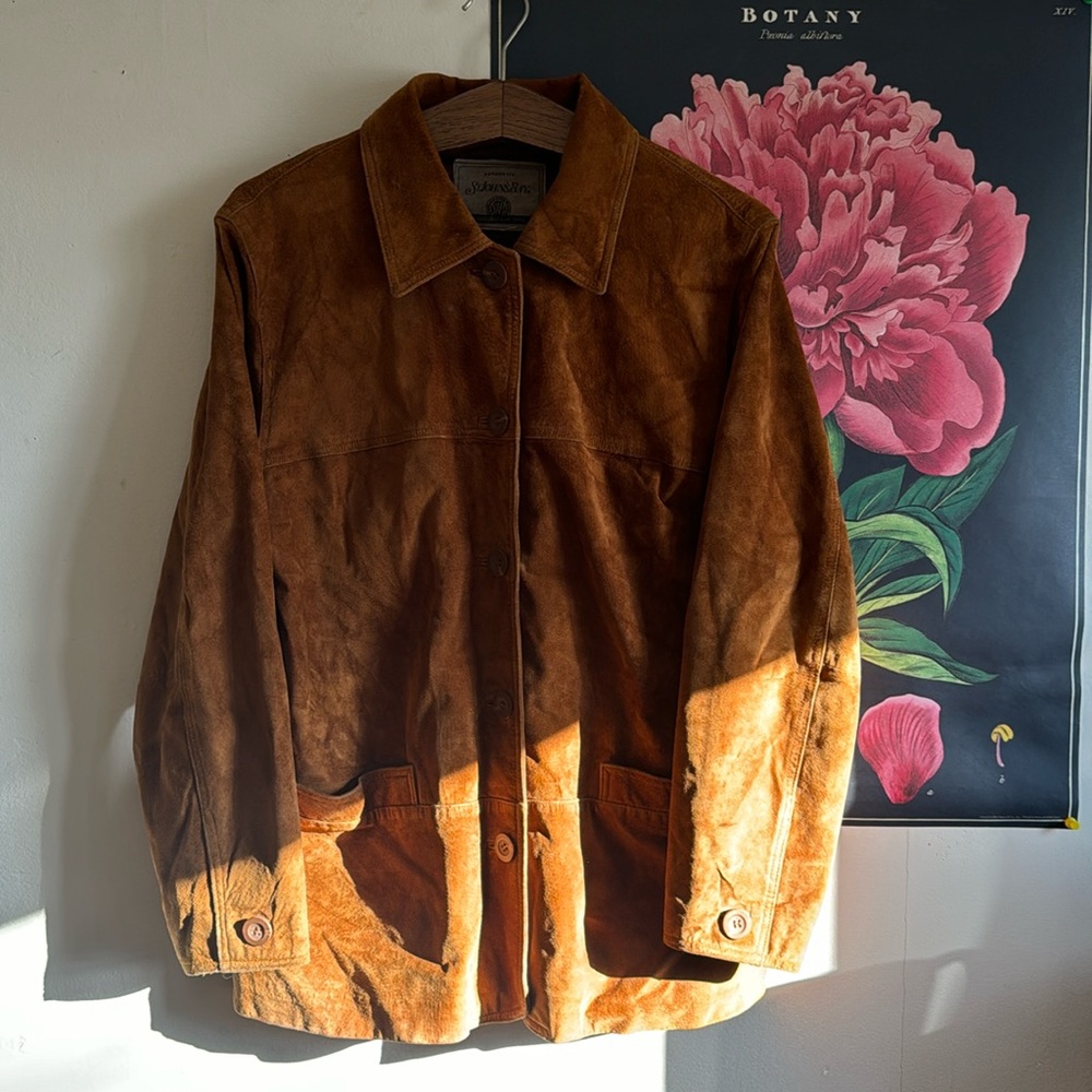 Suede jacket cognac